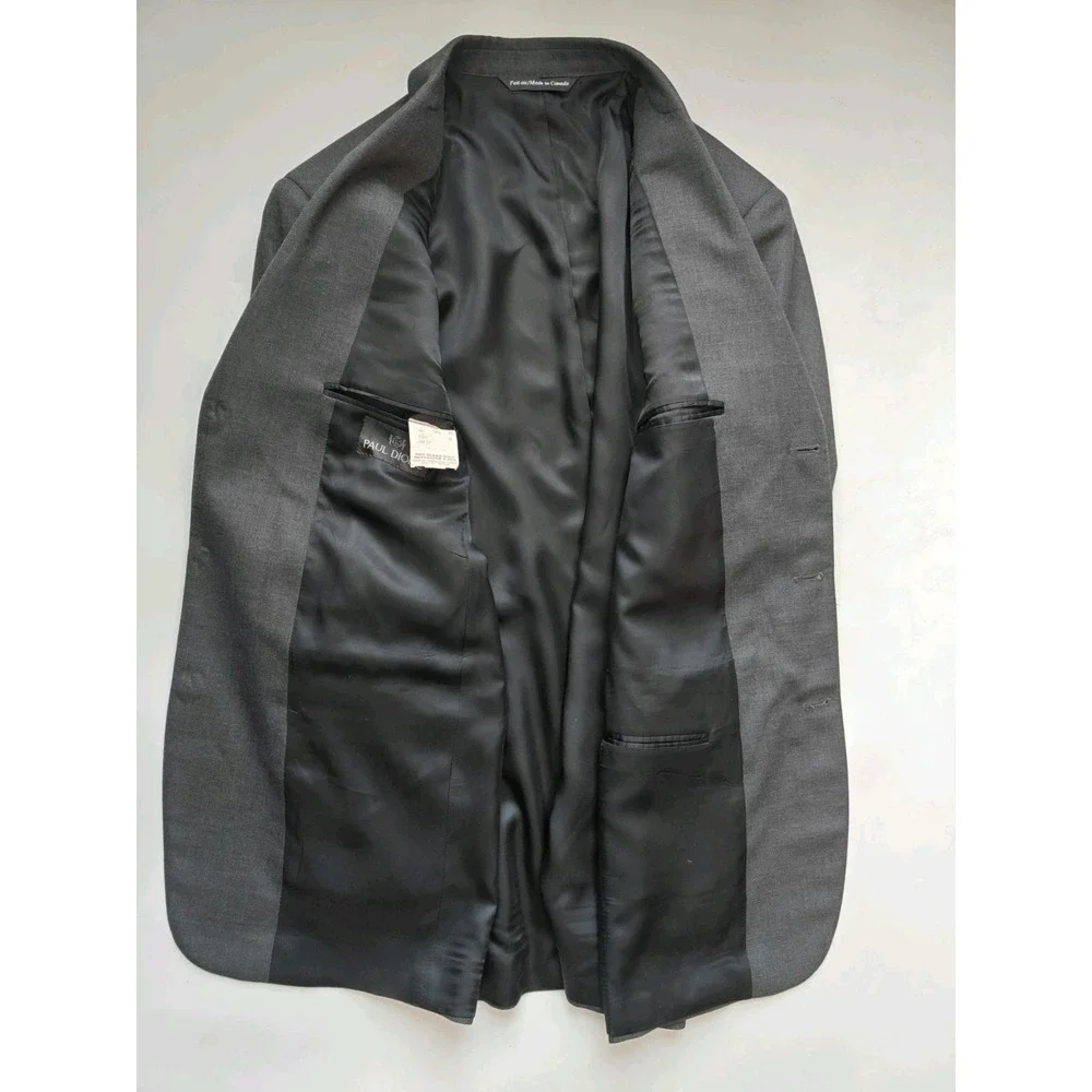 Paul Dione Mens Gray Wool Sport Coat 38R Single Breasted 3 Button Blazer Canada